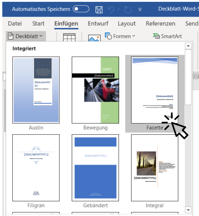 Deckblatt Bachelorarbeit erstellen in Microsoft Word